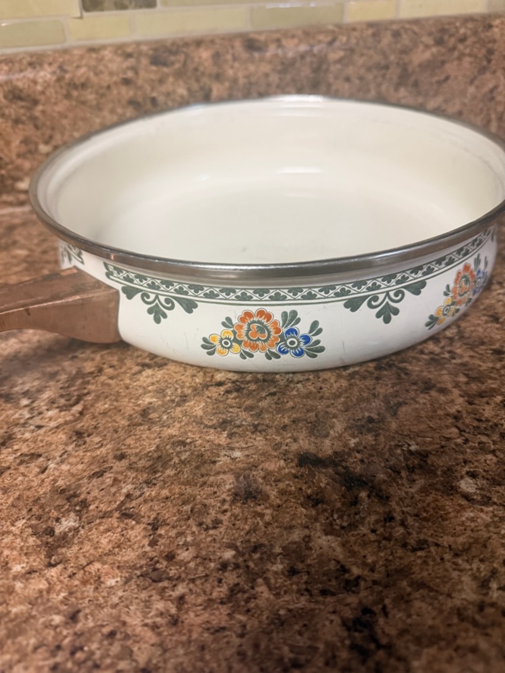 Villeroy and Boch German Skillet 10” Vintage Brass Handle
